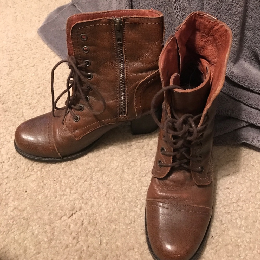 Steve Madden heeled combat boots