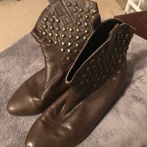 Forever 21 brown studded ankle boots