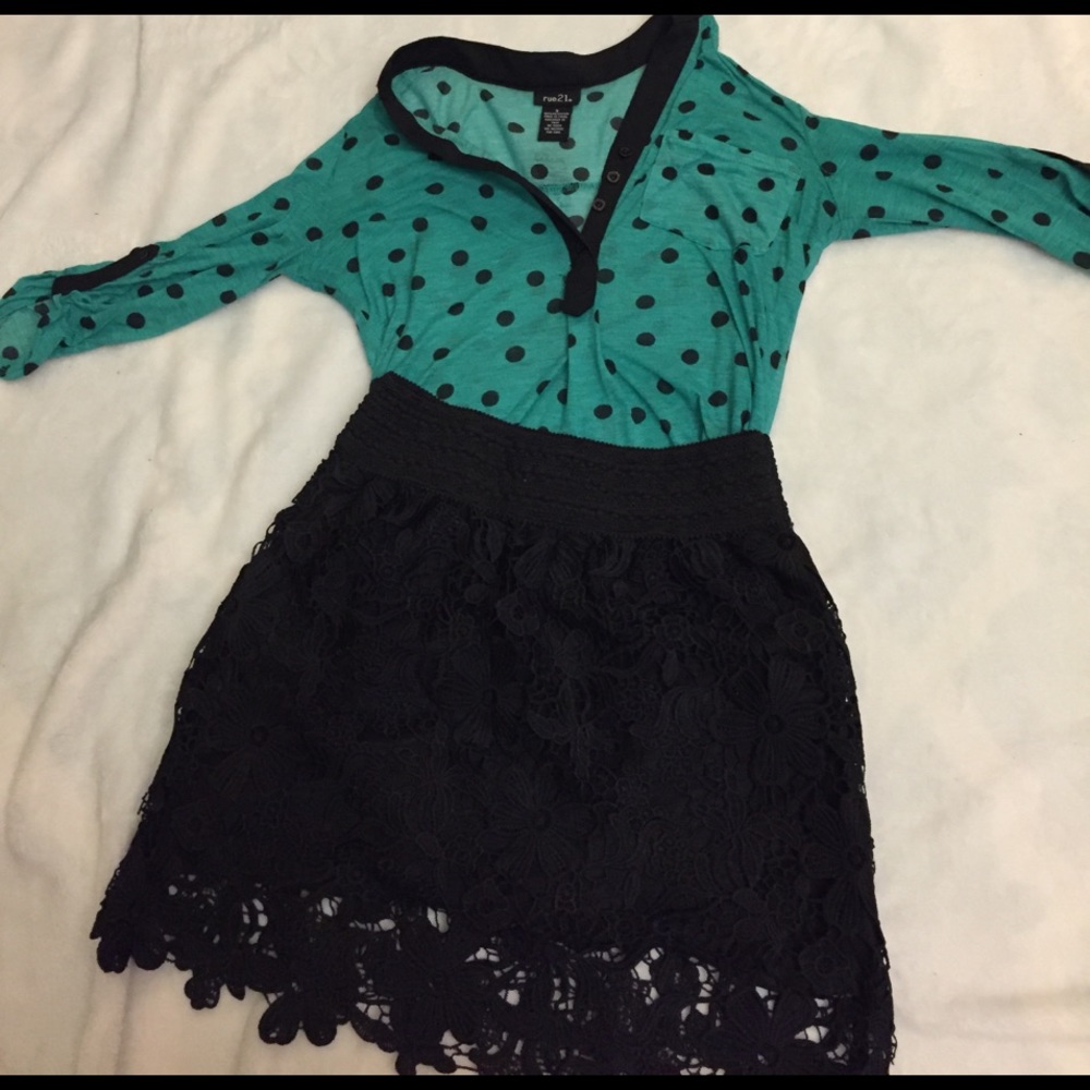 Mint Green Polka-Dot Shirt