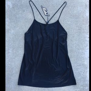 Shiny Black Slip Dress