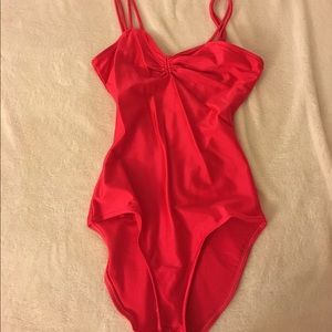 SOLD Women's red dance leotard.