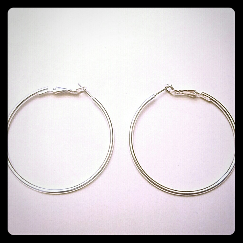 Silver hoop earrings