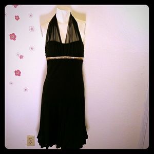 Black halter dress