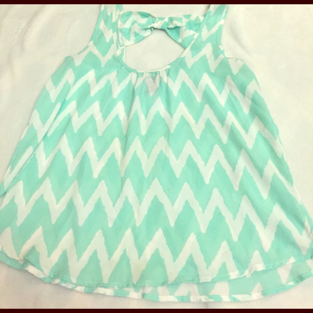 Mint & White Chevron Blouse!