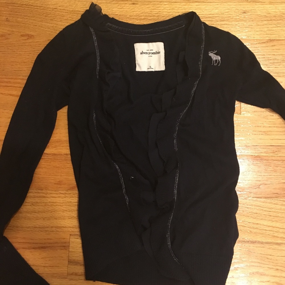 Abercrombie kids ruffle cardigan