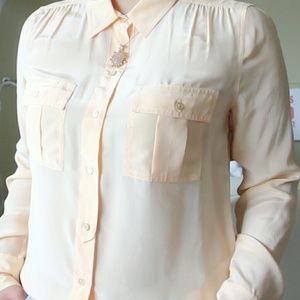 J. Crew 100% silk Blythe  blouse peach size 6