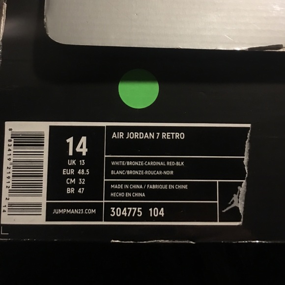 Air Jordan Retro 7 Cardinal - Picture 6 of 7