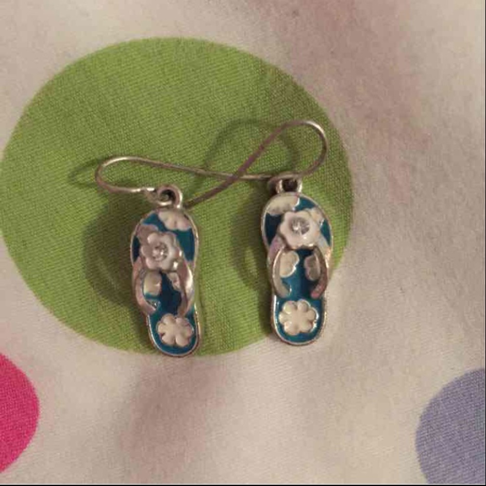 Aqua Flip Flop Earrings