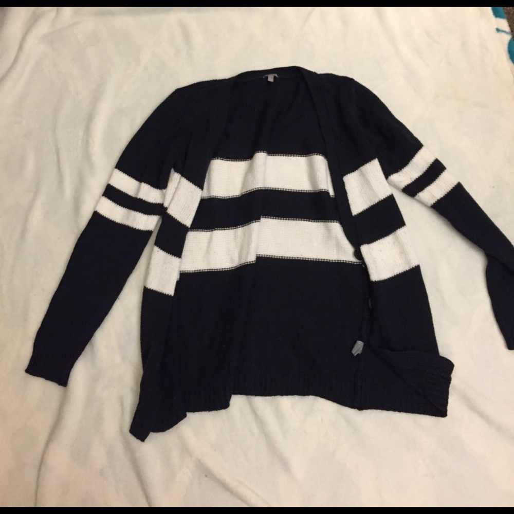 Navy & White Cardigan