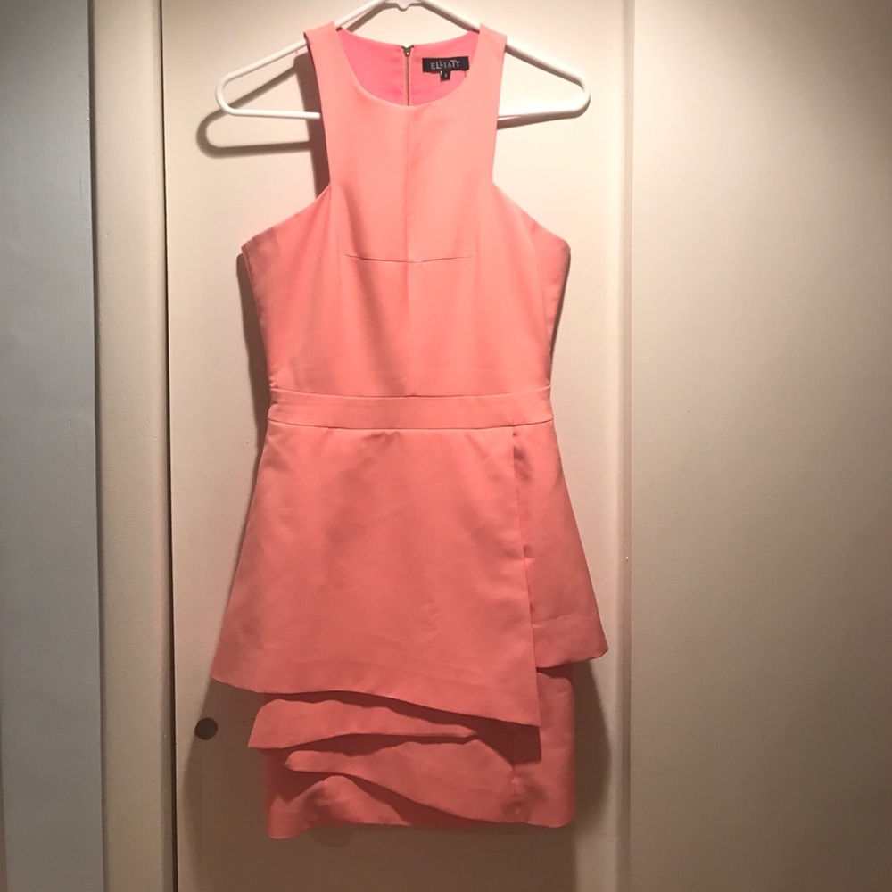 Revolve Elliatt Origami Dress in Coral.
