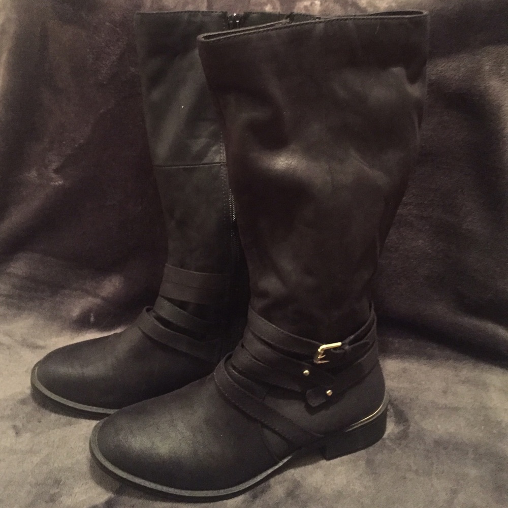Riding Style Strappy Boots