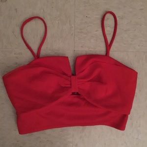 Body Central Red Bow Bralette Crop Top
