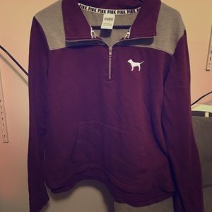 Vs Pink Boyfriend half zip hoodie