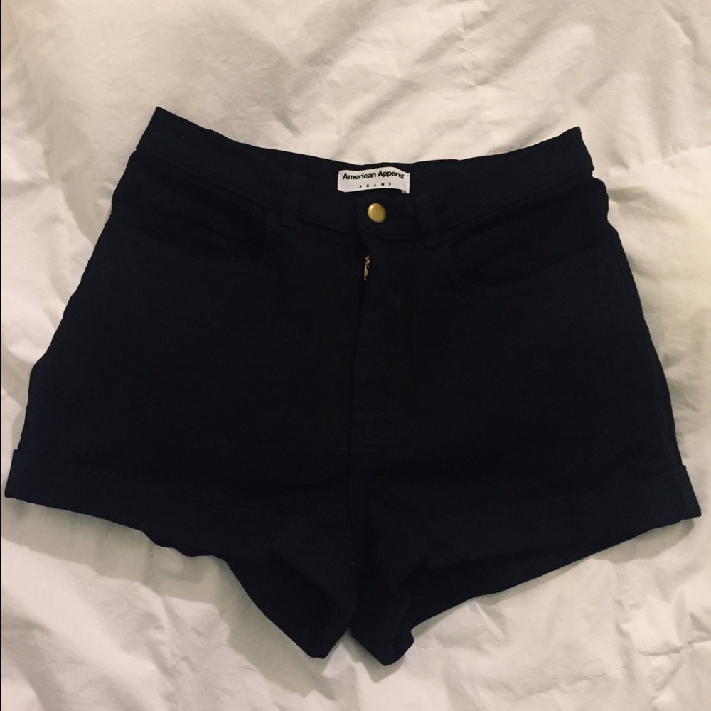 Highwaisted American Apparel Black Denim shorts