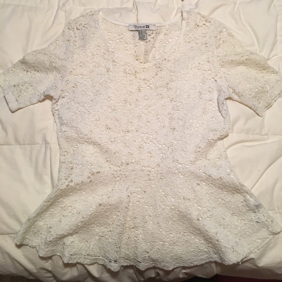 Forever 21 peplum lace top! - Picture 1 of 1