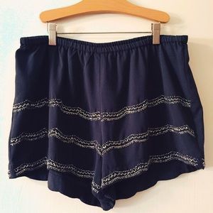 boho candie's dark gray embellished flowy shorts