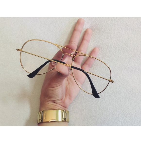 NEVER USED, fashion gold frame clear sunglasses - Picture 3 of 3