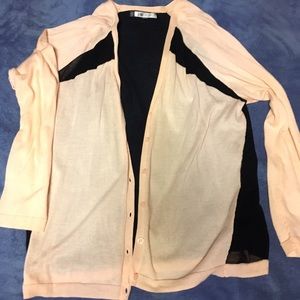Light Pink and Sheer Black Cardigan