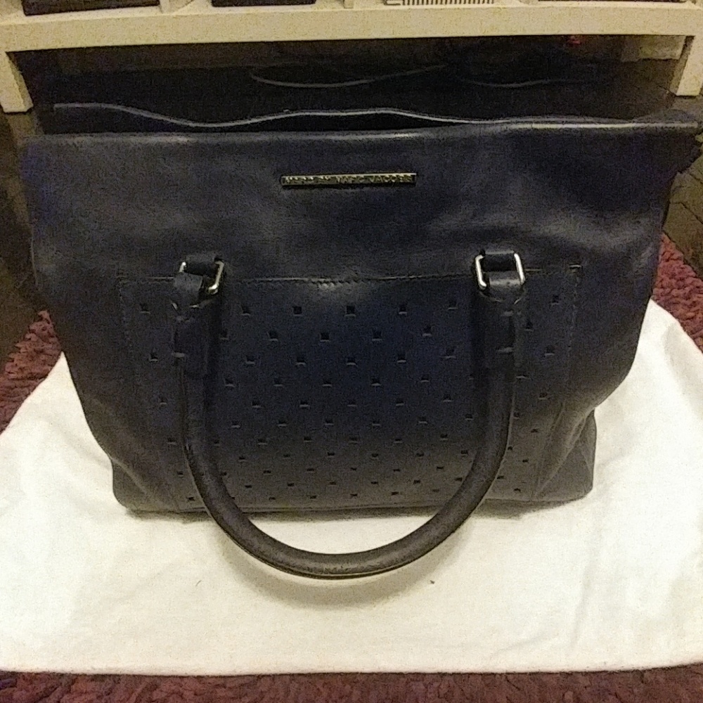 Large Blue Leather Handbag