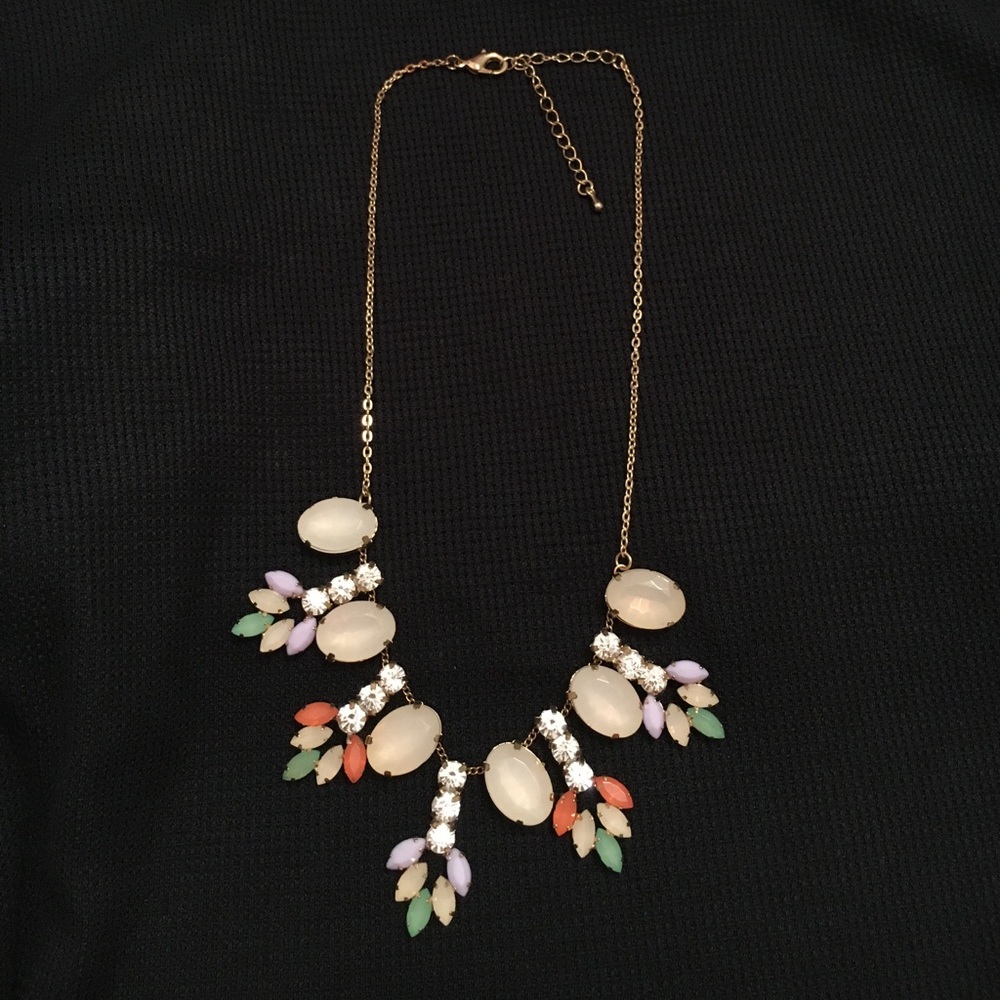Soft spring colors statement necklace