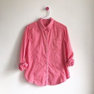 Caslon Nordstrom pink gauze button down shirt