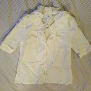 Light white ruffle collared blouse