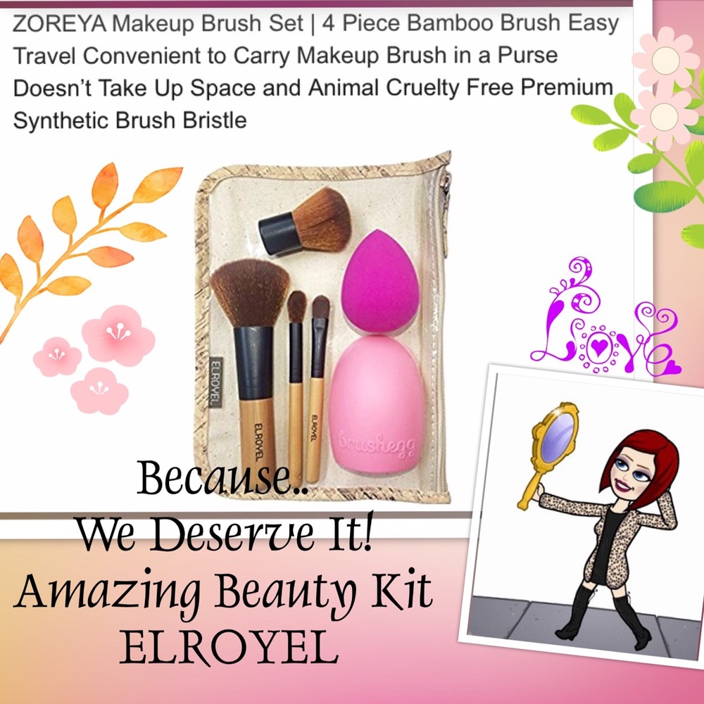 Perfect Makeup Brush/Sponge Carry Kit w/bag