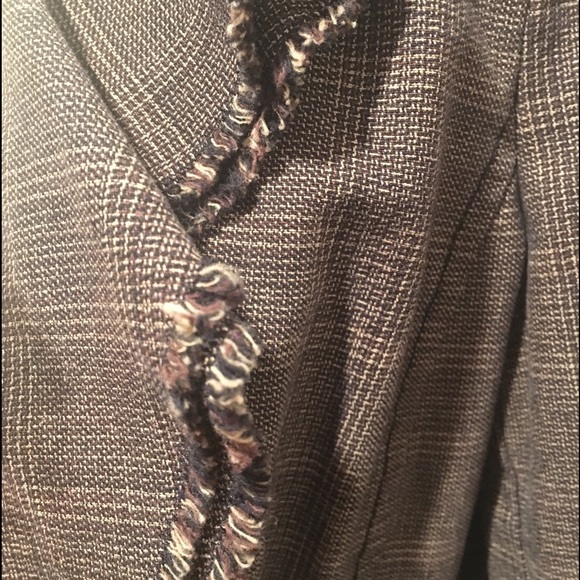 ANN TAYLOR LOFT herringbone flounce fringe blazer - Picture 4 of 8