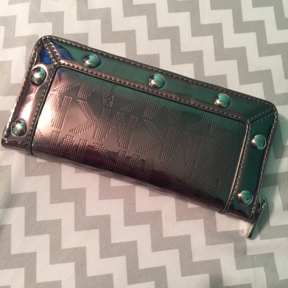 Micheal kors studded metallic large wallet