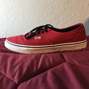 Red low top vans