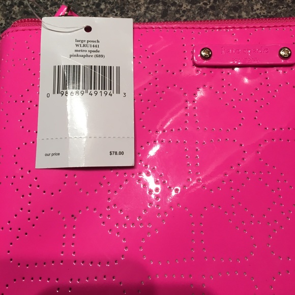 NWT Kate Spade♠️Pinksaphre Metro Spade Lg Pouch♠️ - Picture 4 of 5