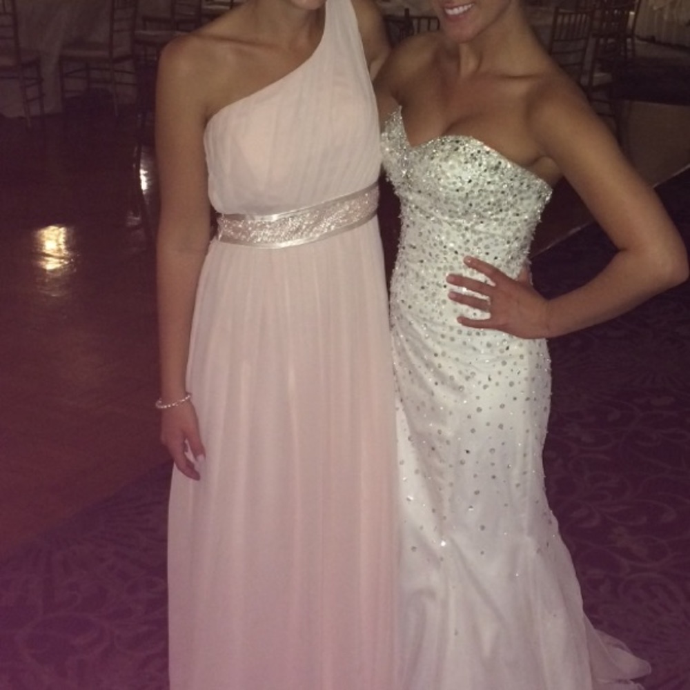Pink Bill Levkoff chiffon dress! Style 163.