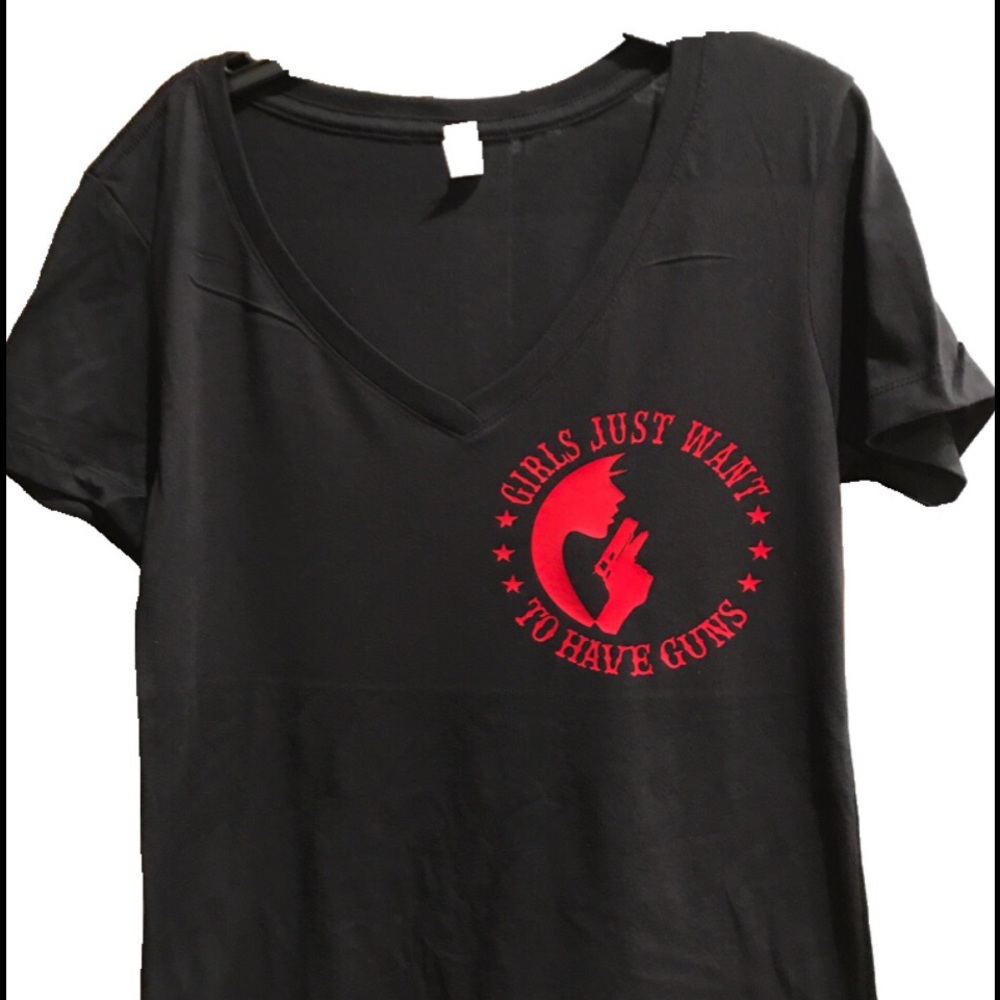 Girls just want to have guns women's tshirt