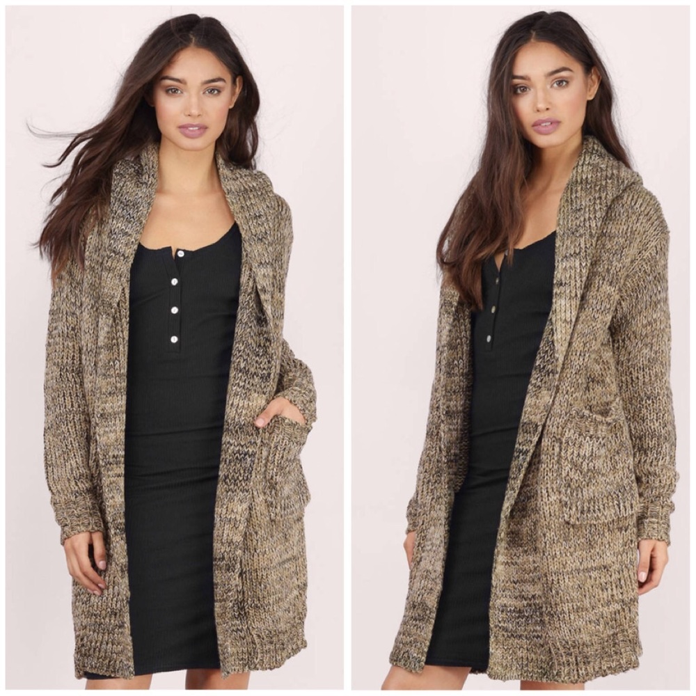 Long Hooded Winter Cardigan from Tobi