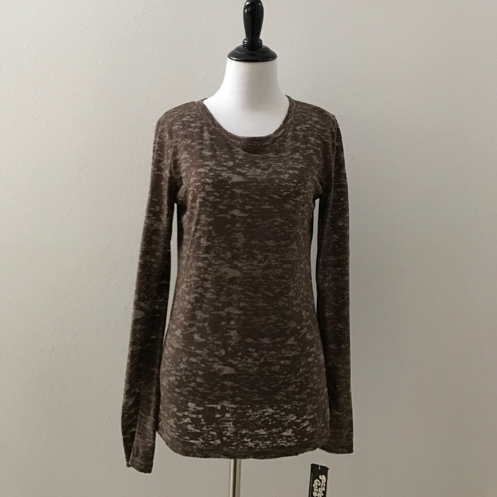 Sheer brown long sleeve tee