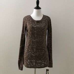 Sheer brown long sleeve tee
