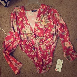 Zara floral silk body suite medium