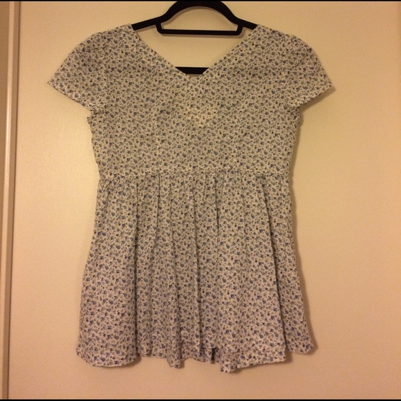 Denim & Supply-Ralph Lauren blue floral flowy top - Picture 2 of 4