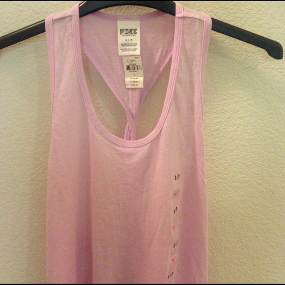 🎈🆕 PINK Victoria's Secret twisted racer back top - Picture 3 of 6