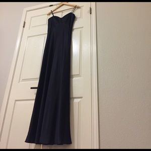 Black floor length slip dress