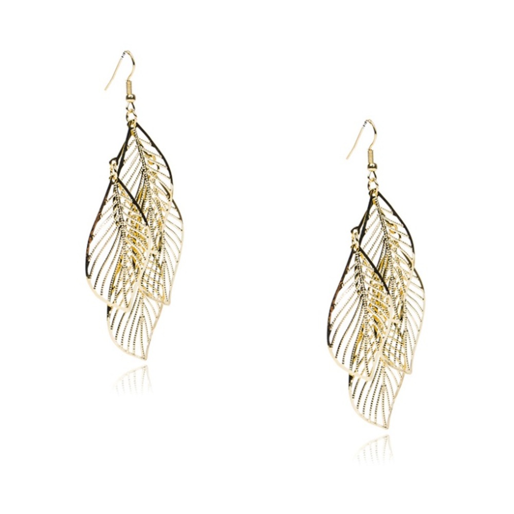 SALE! 50% off!💛Gold plated large leaf earrings