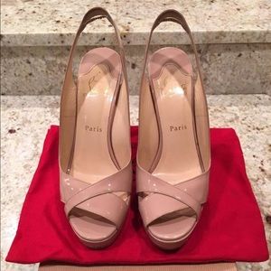 Christian Louboutin Marpoil in nude patent leather