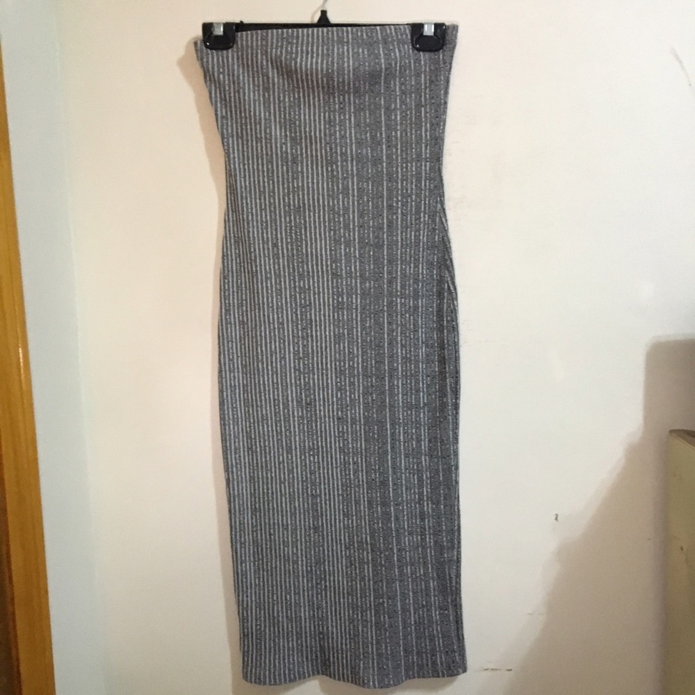 Gray Strapless/Tube Dress