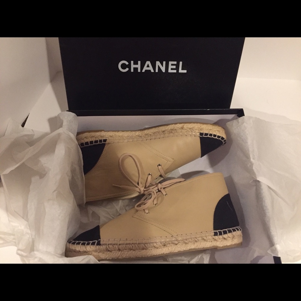 Authentic Chanel Espadrilles in Beige
