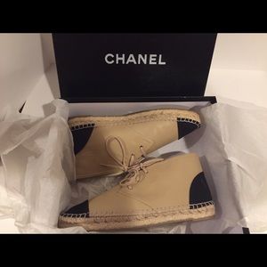 Authentic Chanel Espadrilles in Beige
