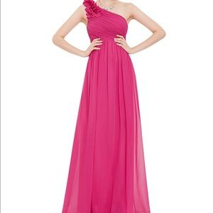 Hot pink bridesmaid dress