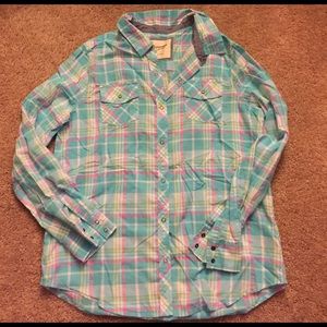 Arizona plaid button up shirt