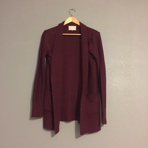 Long Maroon Cardigan