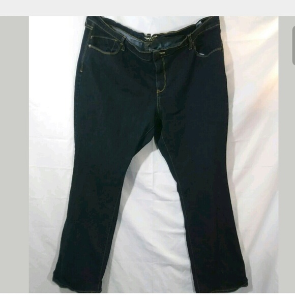 old Navy flirt jeans 20 - 22 dark wash Euc  32" - Picture 1 of 5
