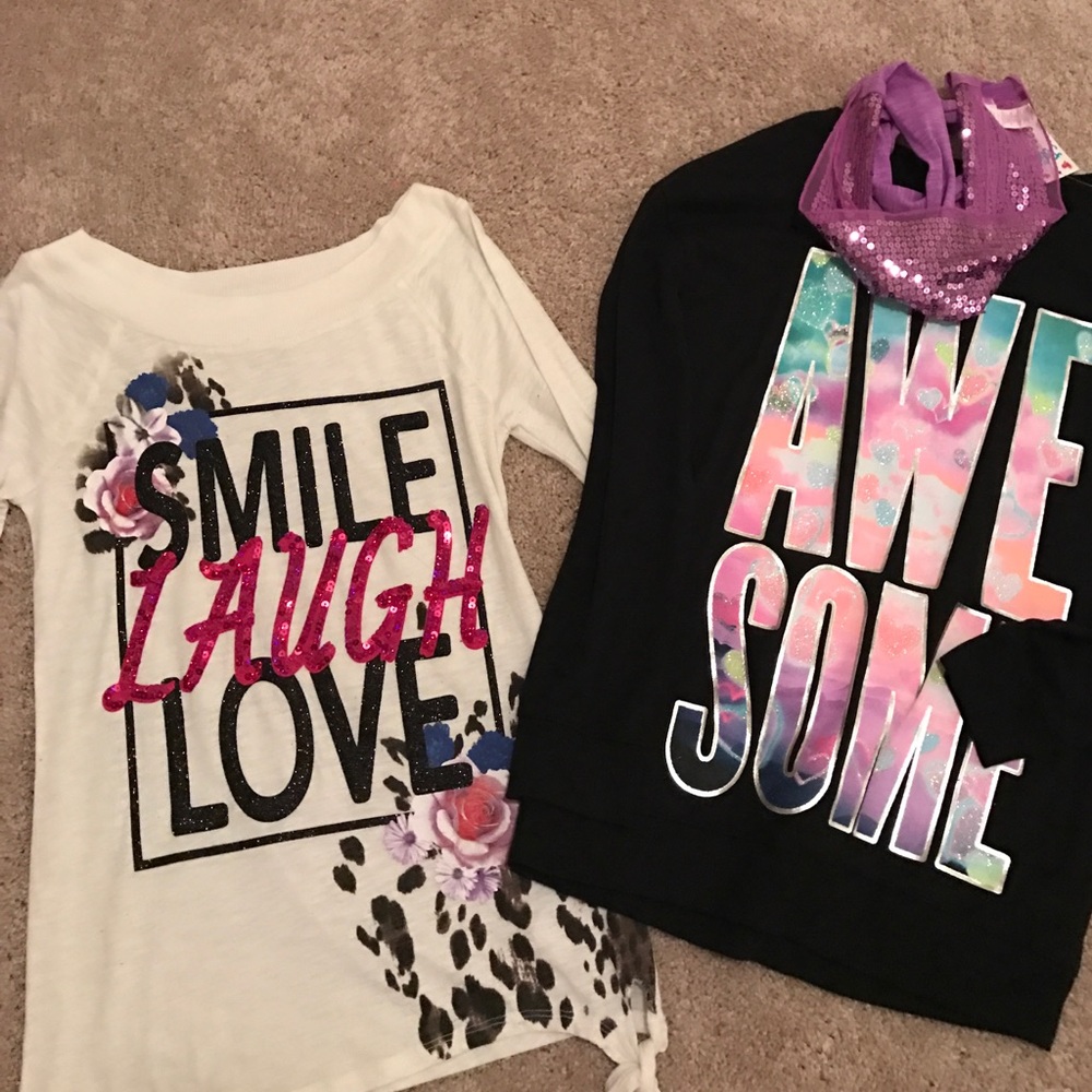 Girls long sleeve Justice tops